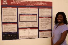 2017 Most Creative Research winner, Amanda Koiki, with her poster