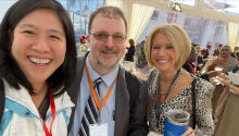 Judith Su,  Leonard Pease (conference co-chair, Pacific Northwest National Laboratory) and Marcia McNutt (President, National Academy of Sciences).