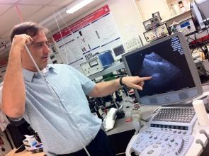 Russell Witte is studying how ultrasound, commonly used for fetal imaging, can be used to capture high-resolution images of brain activity.