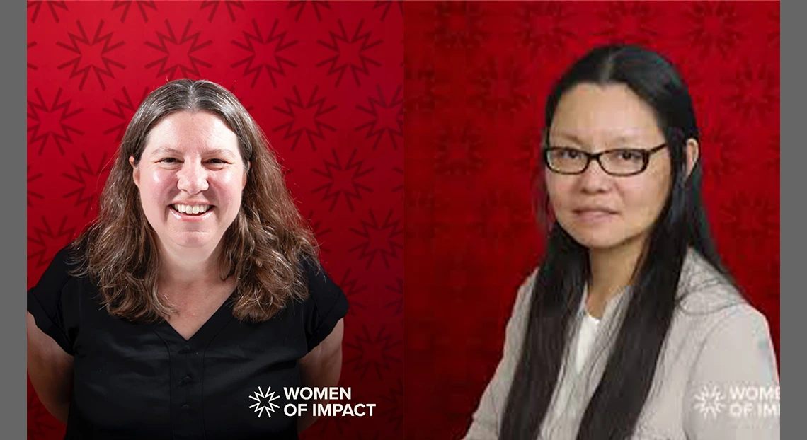 Erika Eggers and Janet Roveda, professors of biomedical engineering at the University of Arizona College of Engineering.