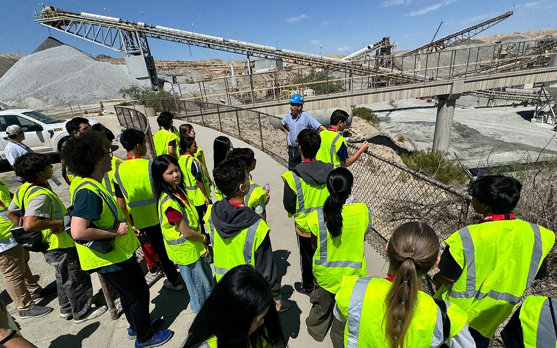 Summer Engineering Academy students explore career opportunities and daily operations at the Missions Mine Complex on July 7 with ASARCO tour guide Michael Landin.